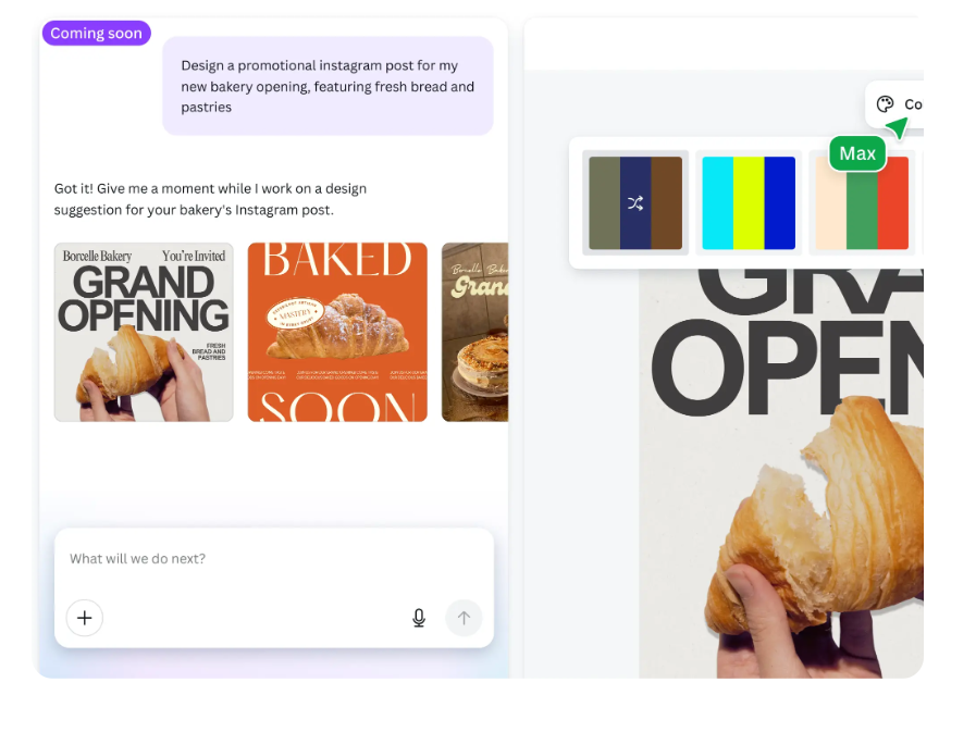 Screeenshot form the canva AI tools page.